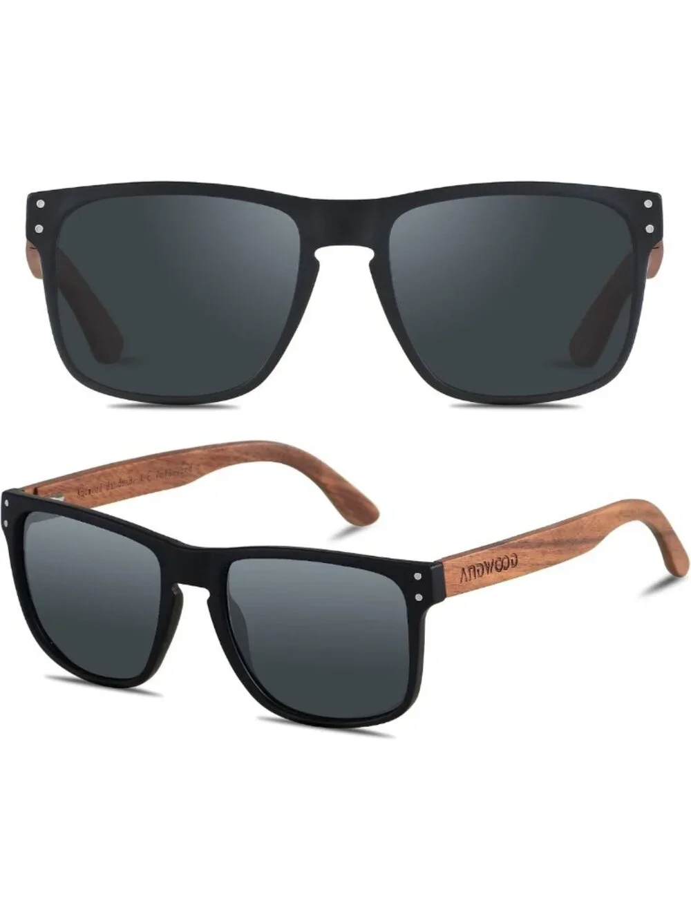 Stylish Polarized UV Protection Sunglasses | Wooden Frame Beach & Outdoor Shades